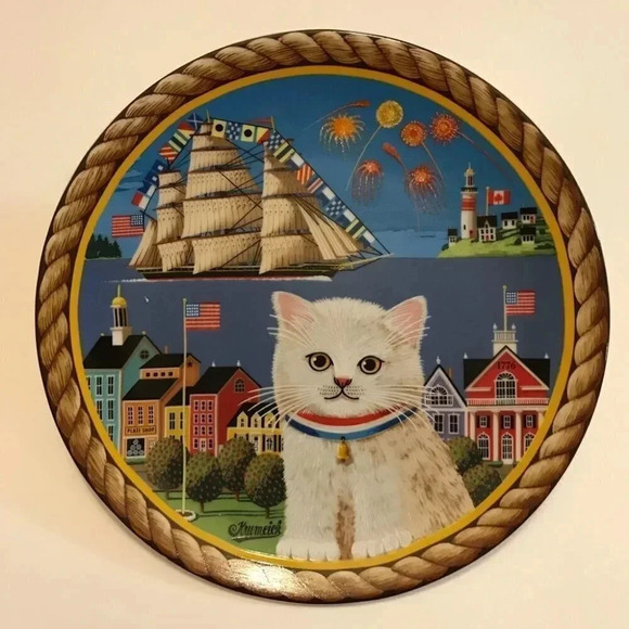 Other - Anna Perenna Uncle Tad's Holiday Cats “Pollyanna” Thaddeus Krumeich Cat Plate